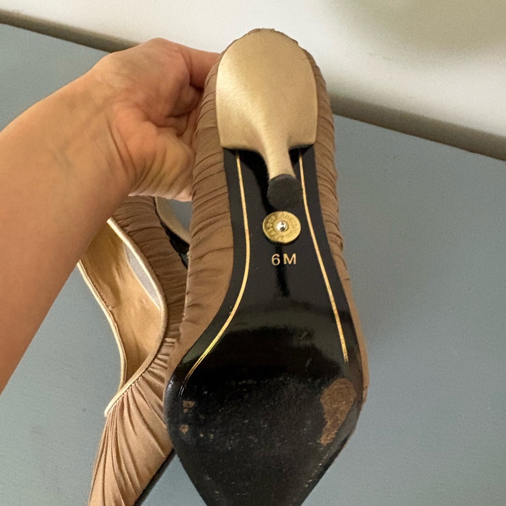 Adrienne Maloof Tan Pointed Toe Heels - Picture 8 of 13